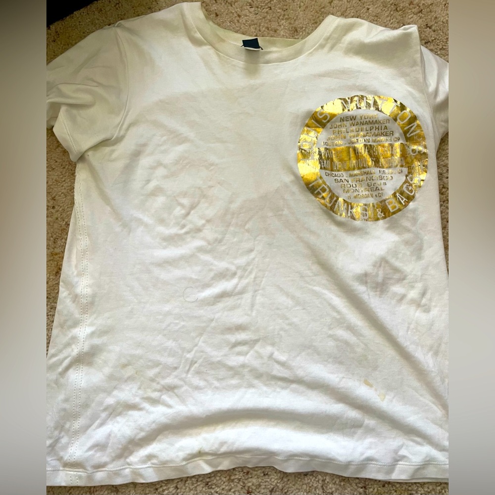 Authentic Louis Vuitton Trunk and Bags White T Shirt